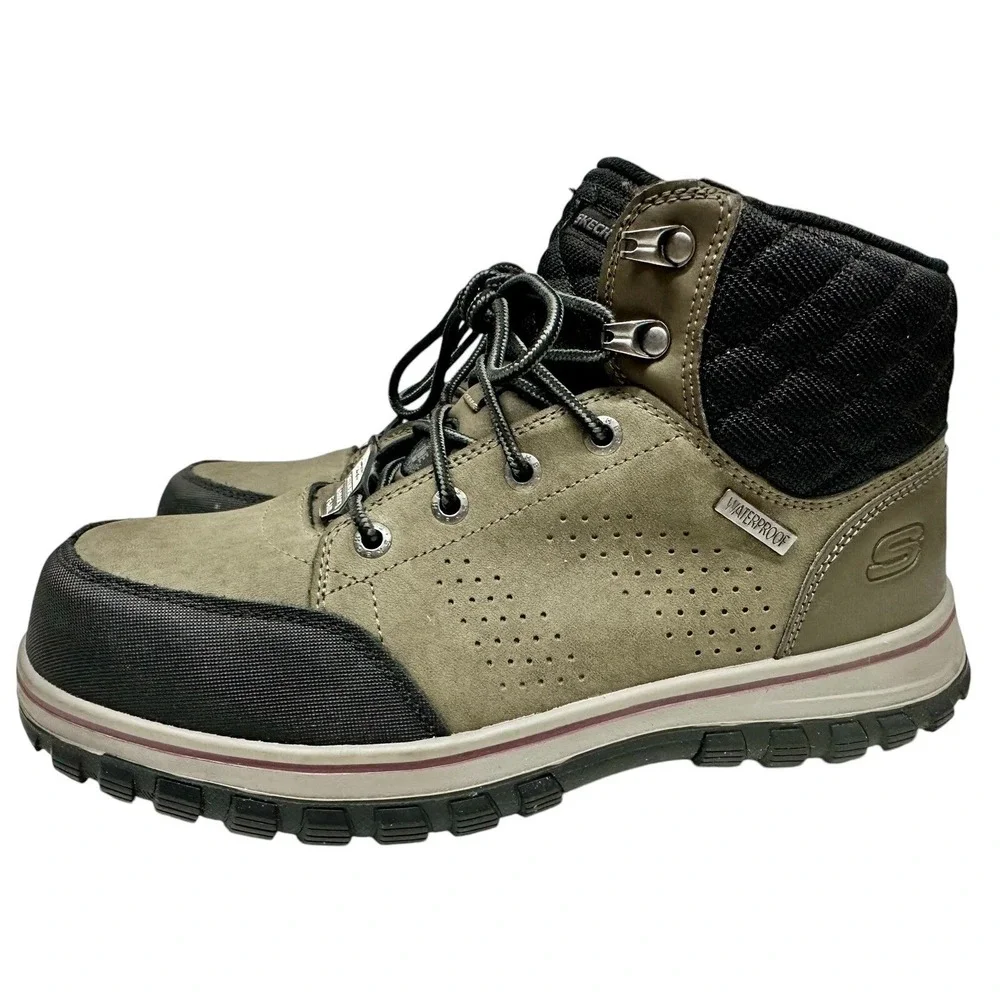 Skechers Work McColl Womens Comp Toe Waterproof Boot Green/Black‎ US Size 9.5
